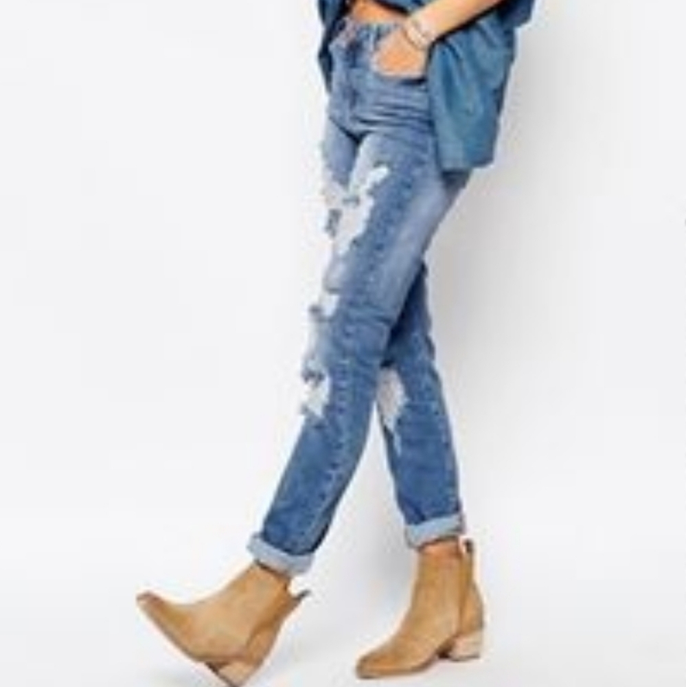 Kancan Womens Distressed Blue Jeans Size 24/0 Rips Factory Destroyed - Picture 1 of 5